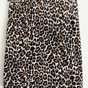J. Crew Leopard Print Corduroy Pencil Skirt - Cute Buckle Detail NWT